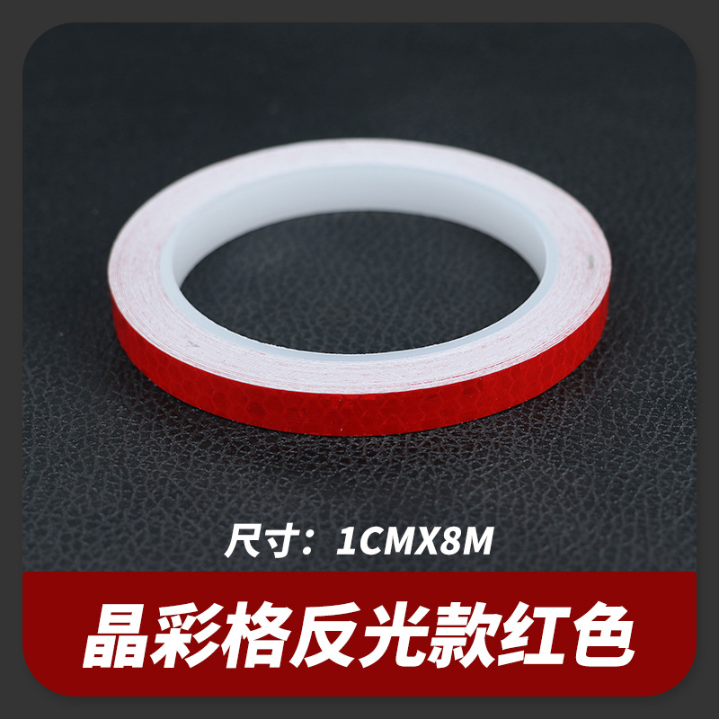 Suministro directo de fábrica pegatinas reflectantes del cuerpo del coche tira reflectante rojo y blanco pegatinas del cuerpo del coche enrejado cinta reflectante rueda cubo pegatinas reflectantes