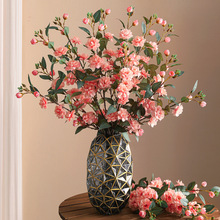 山花假花摆设客厅餐桌花轻奢花卉装饰摆件绢花插花瓶