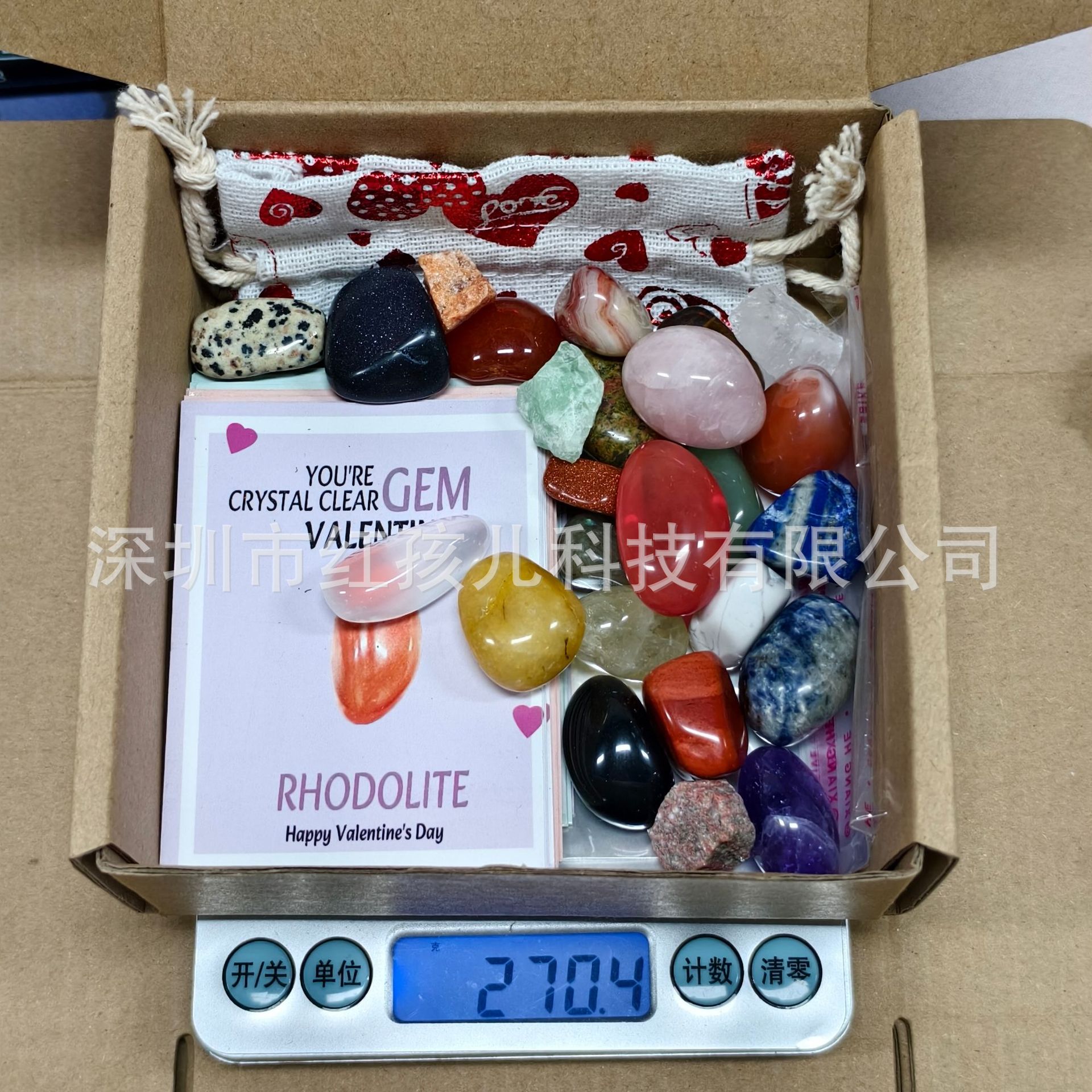 Regalos de San Valentín Combinación creativa San Valentín Gema natural Cristal Rock Mineral-Adecuado para padres y parejas