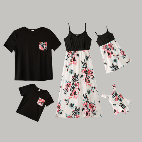  new summer Amazon ebay cross-border European and American family wear mother-daughter parent-child wear suspender dress