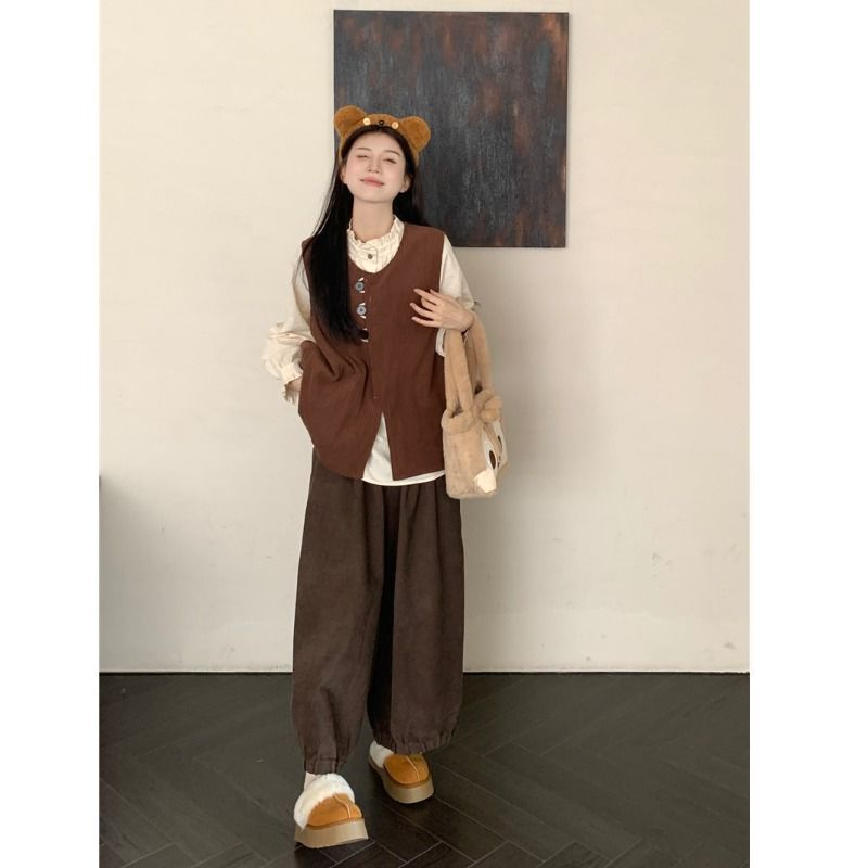 棉麻女装森系田园风套装一整套文艺慵懒风日系风格穿搭秋季小个子|undefined