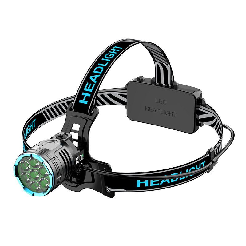 Transfronterizos al aire libre iluminación LED de alta luz headlight deportivo USB carga a prueba de agua pesca lámpara de mina