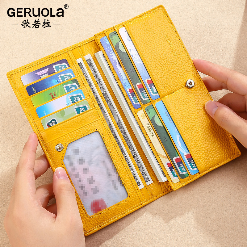 Cartera de cuero largo para mujer 2025 nuevo estilo cuero suave antidemagogia billetera casual bolso pequeño embrague billetera para mujer