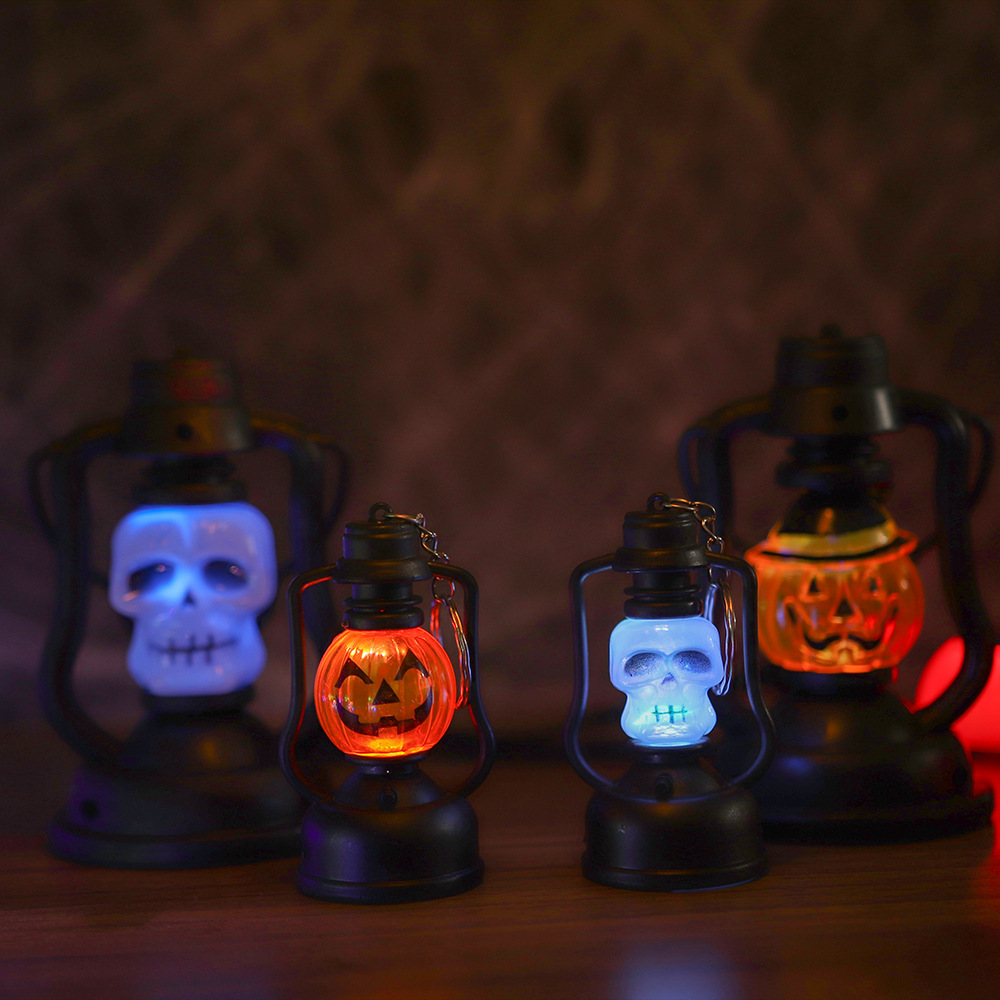 Halloween calabaza linterna fantasma festival productos lámpara de queroseno portátil led colorido luz de la noche accesorios de decoración lámpara de caballo pequeño