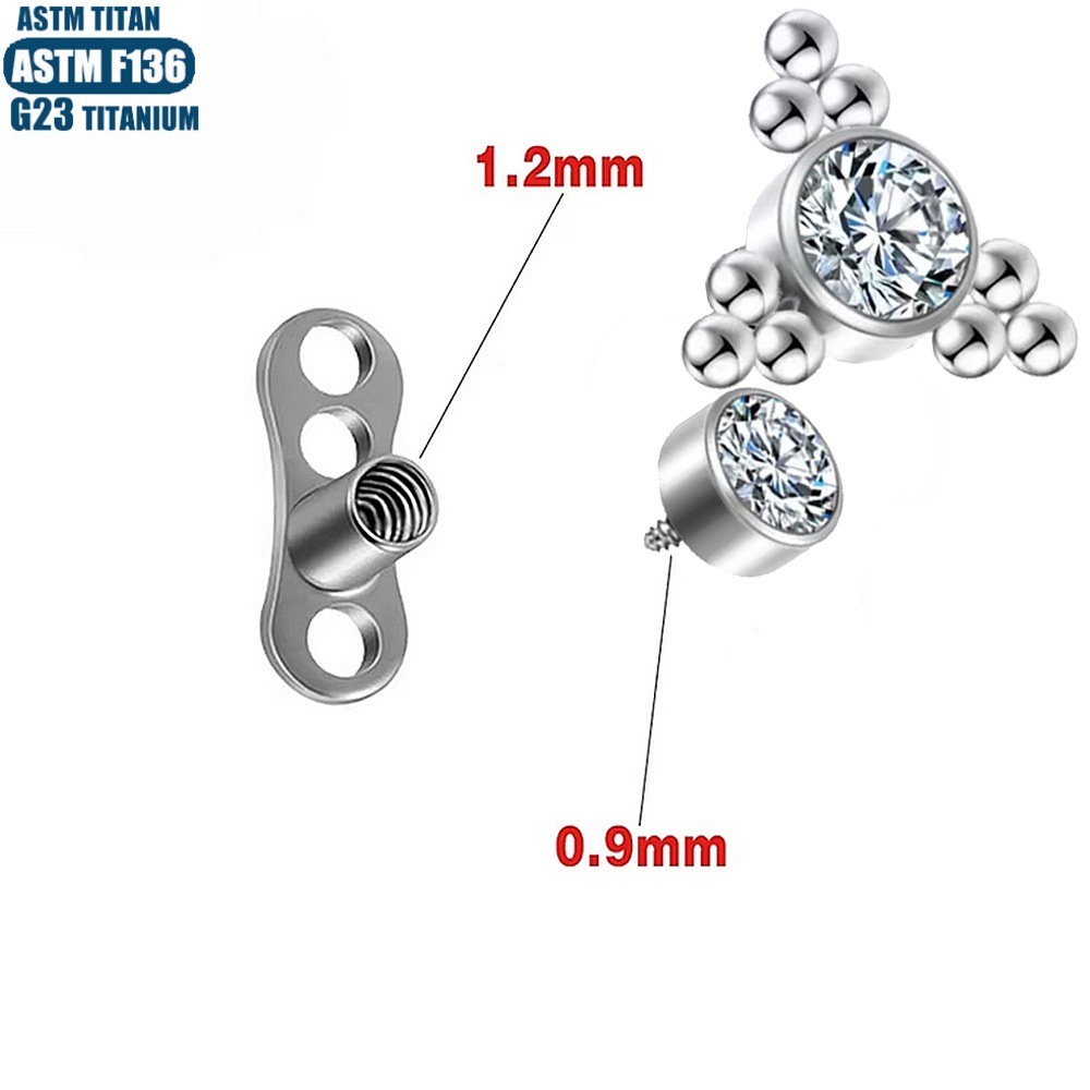 Silver pointed spike labret stud material detail