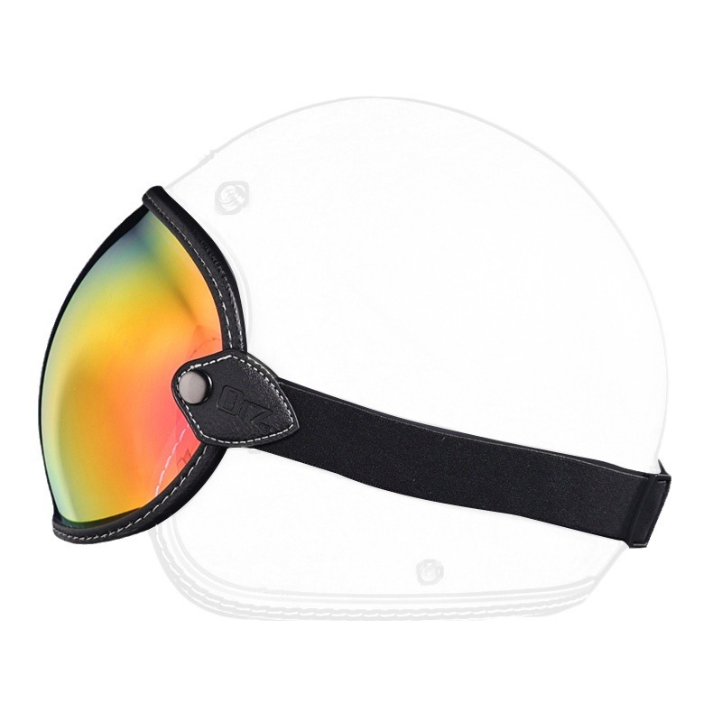 Burbuja espejo retro casco lente motocicleta parabrisas delantero gafas medio casco gafas a prueba de viento máscara Universal HD