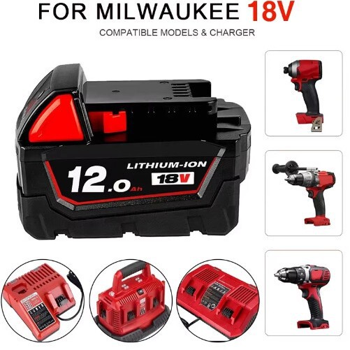 New 18V Milwaukee M18 M18B6 18V XC 12Ah 9Ah Li-ion Battery 48-11-1860