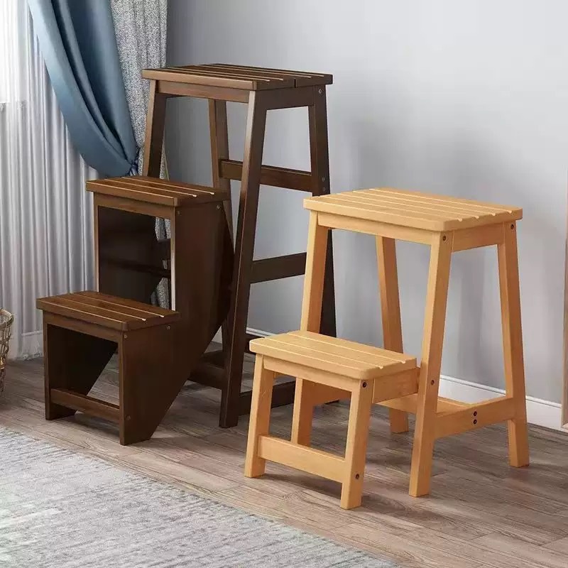 Household Folding Ladder Stool, Multifunctional Indoor Staircase, Simple Ladder Chair, Light Luxury Living Room Storage Rack, Dual-Purpose Step Ladder