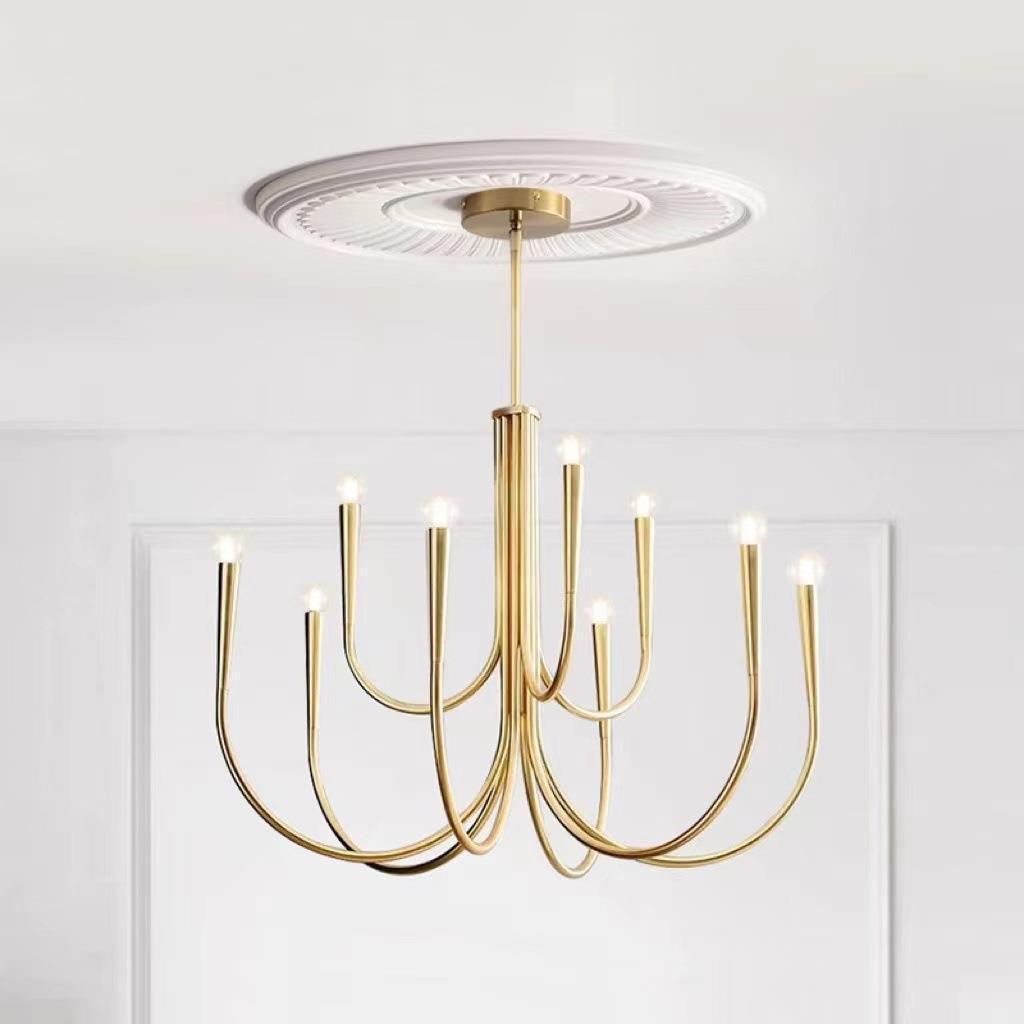 Iluminación principal de la sala de estar nórdica estilo antiguo lujo ligero estilo francés retrógrado diseñador de dormitorio vela de comedor candelabro hierro