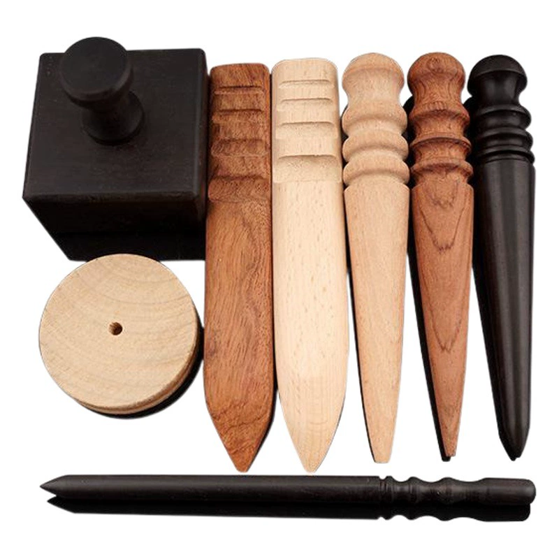 Золотая резьба из черного сандалового дерева бука розовое дерево шлифованная круглая деревянная палочка шлифованная шлифованная палочка шлифованная шлифованная палка DIY кожаные инструменты ручной работы