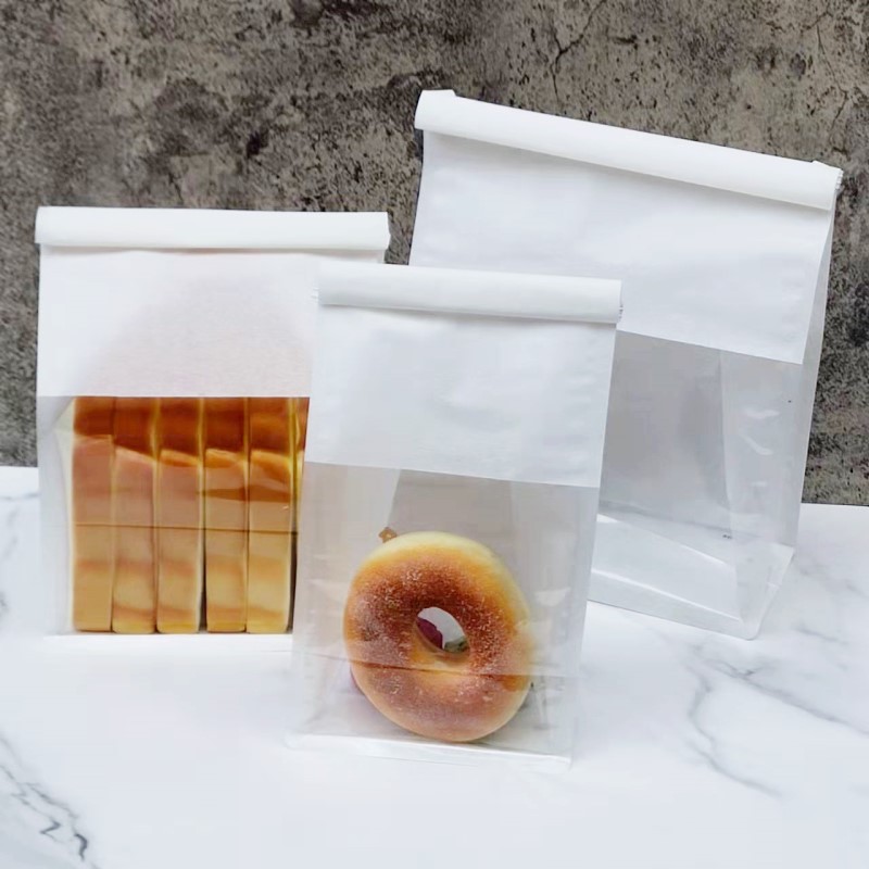 铁丝卷边吐司面包袋 开窗透明自封防油纸袋 烘焙包装袋多尺寸