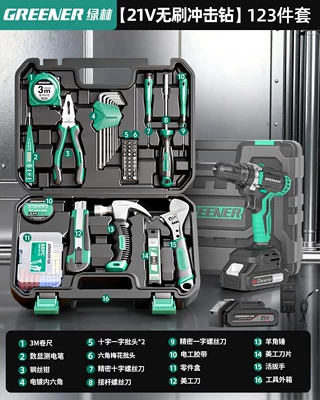 Greenwood Hardware Tools suit, Mühərrik tənzimləmə alətləri - 123-pieces-21v-brushless-impact-drill