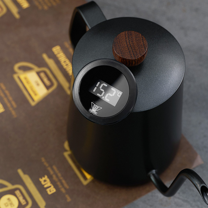 Venta al por mayor de acero inoxidable 304 cafetera de descarga manual boca delgada boca larga hogar goteo control de fugas equipo de hervidor de agua de inyección de flujo juego