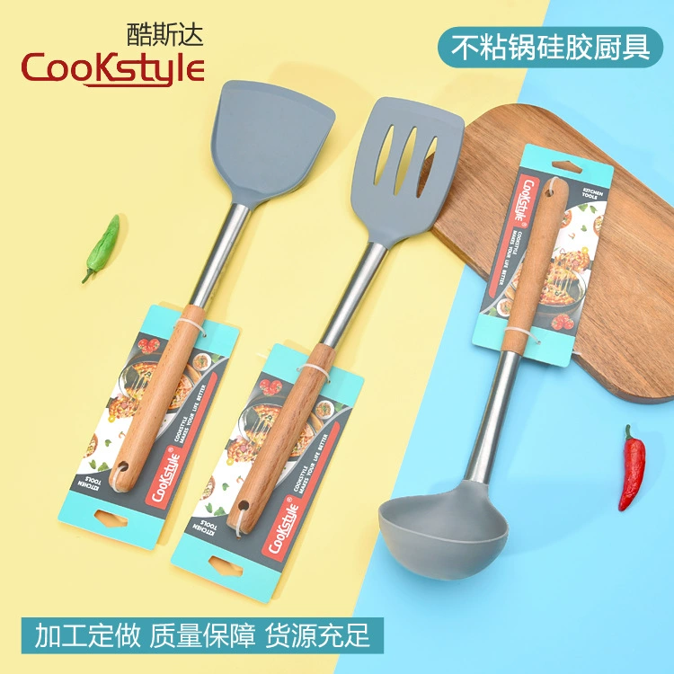 Набор кухонных принадлежностей (CookStyle) — силиконовые головки, стержни из нержавеющей стали, нордические цвета
