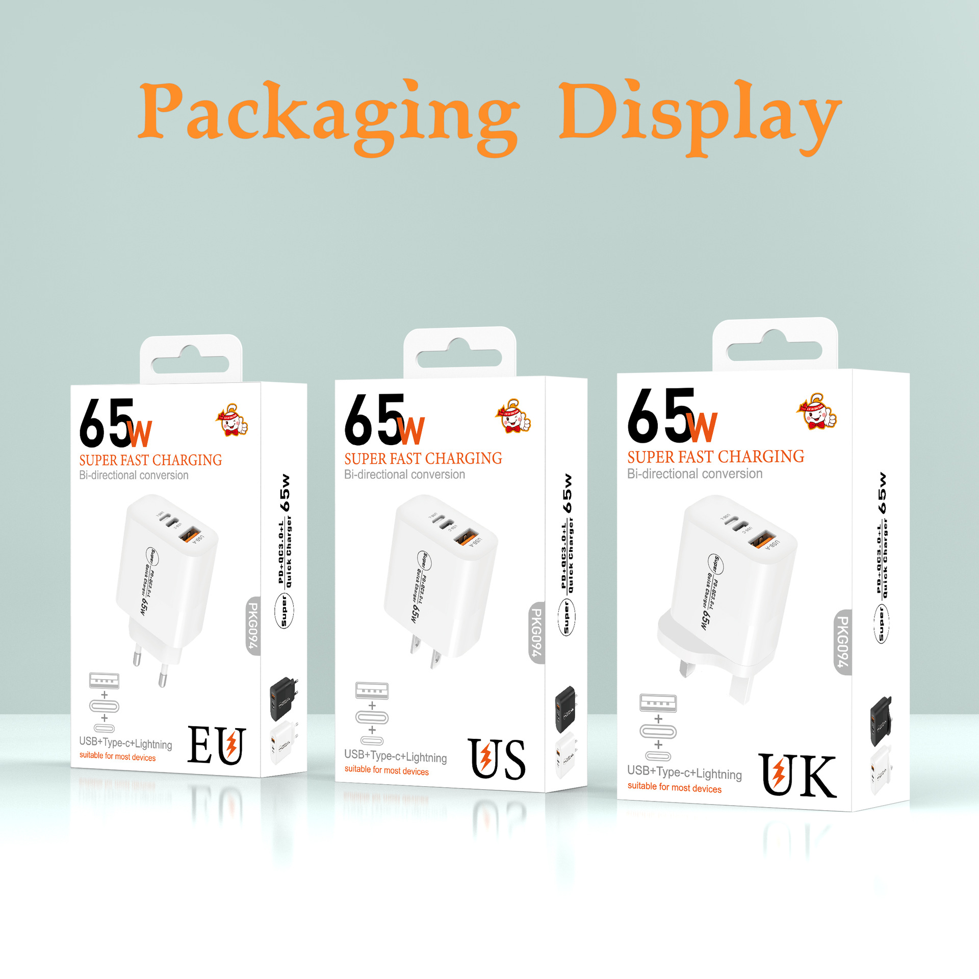 Cargador inverso PD65W para Apple 15/16promax Android Serie Apple modelos explosivos europeos, estadounidenses y británicos