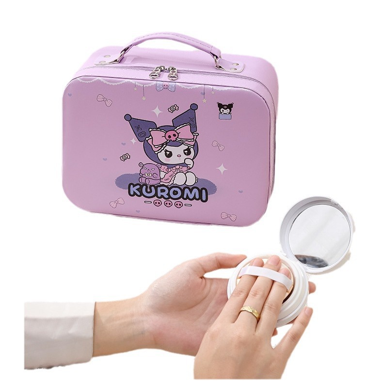 Estuche de Maquillaje Portátil de Gran Capacidad con Diseño de Personajes de Sanrio, Ideal para Regalo, con un Alto Valor Estético