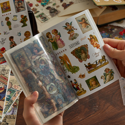 Yanyou sticker book, retro manor series, ins style retro handbook material DIY decorative stickers, 6 styles