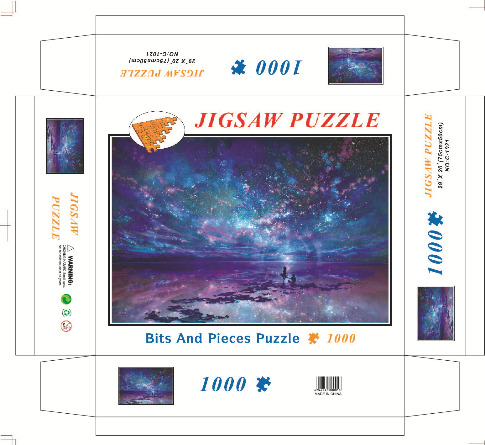 Rompecabezas para adultos 1000 piezas de papel dibujos animados paisaje alta dificultad cerebro quema juego juguetes educativos puesto en el mercado nocturno pequeños productos