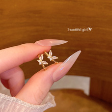 小巧精致蝴蝶耳夹女无耳洞锆石耳环轻奢高级感耳骨夹2025新款耳饰