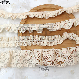 Off-White Elastic Cotton Lace Handmade Fabric Lace Socks Accessories Skirt Curtain Hem Decorative Trim