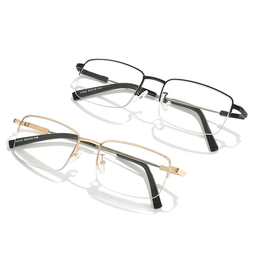 Stylish Metal Reading Glasses with Single Lens Changeable Memory Titanium Outdoor Phone Reading Glasses for Men, Factory Wholesale