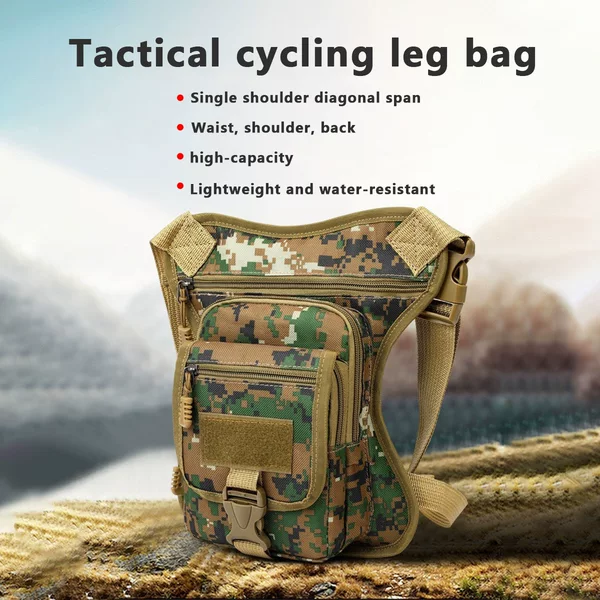 Outdoor Tactical Leg Bag for Men, Multifunctional Tool Bag, Large Capacity Waist Bag, Cycling Motorcycle Casual Sports Camouflage Backpack