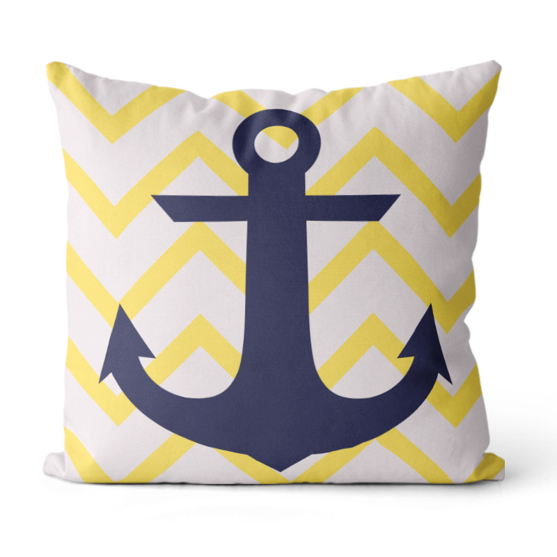 Almohada de estilo Ins simple Almohada de cabecera de viento europea y americana Impresión de sofá Funda de almohada geométrica Cojín de oficina Almohada de cintura