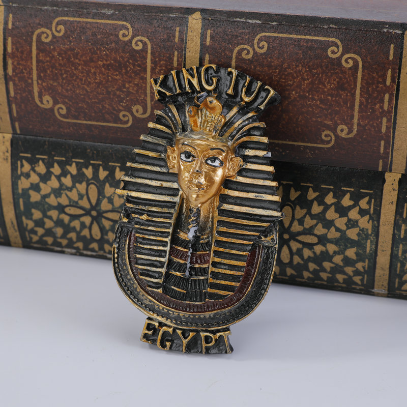 (2개) 국경 간 이집트 냉장고 자석 3 차원 페인트 고양이 신 수지 냉장고 마그네틱 스티커 외국 관광 명소 기념 선물