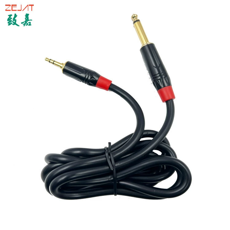Оптовая Продажа с фабрики аудиоадаптер кабель от 6,35 до 3,5 штекер аудиокабель аудиоразъем экранированный эмалированный кабель