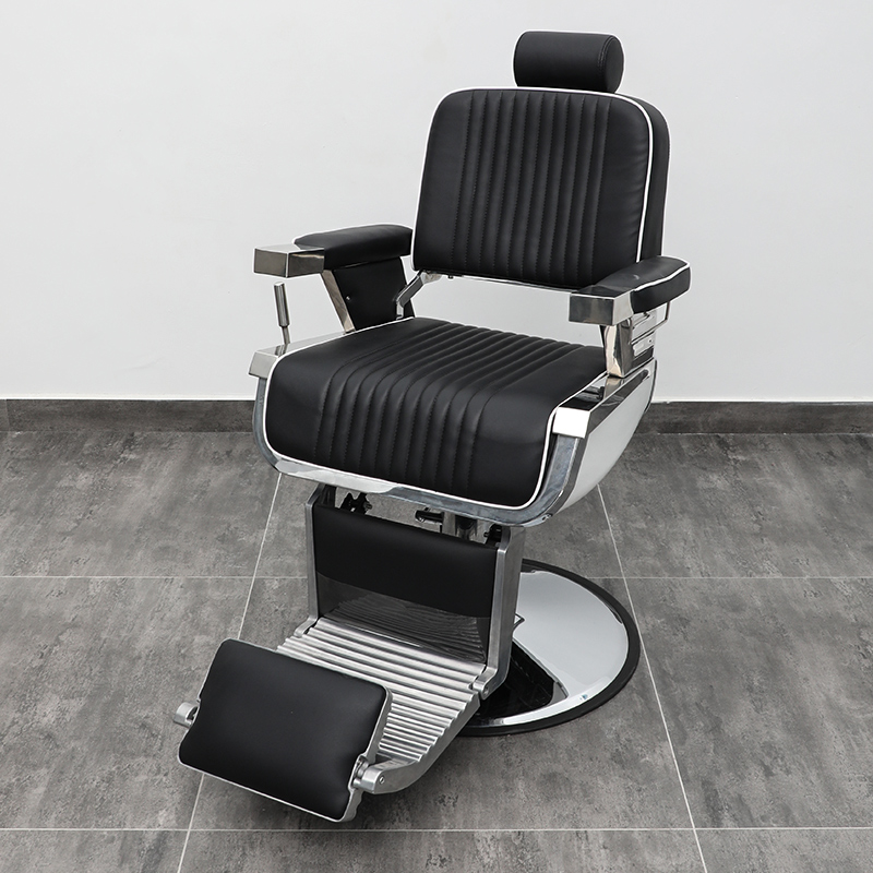 Sillón de barbero vintage para cortes de pelo, sillón de salón reclinable, sillón de barbero para hombres, sillón giratorio. image 8