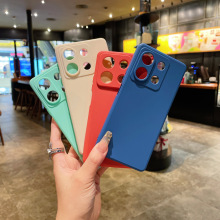 适用红米note14手机壳纯色防摔直边红米K70硅胶小米15全包保护套