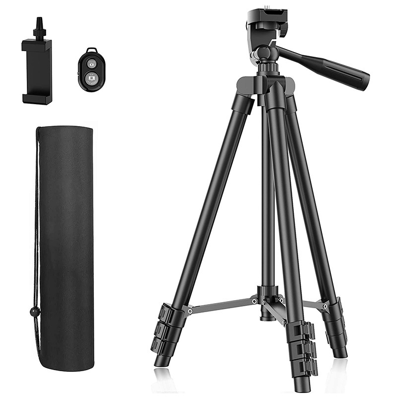 厂家三脚架生产厂销 1.3米三角脚补光灯直播视频 像机三脚架更稳