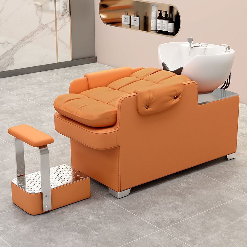 Cama de champú de celebridades de Internet, peluquería de alta gama, cama de champú semi-reclinada, peluquería, peluquería, cama de champú de lavado de cerámica especial