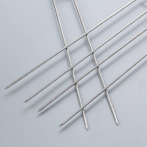 Stainless steel barbecue skewers U-shaped fork chicken wing fork barbecue fork wooden handle skewers grilling needle round skewers barbecue supplies wholesale iron skewers