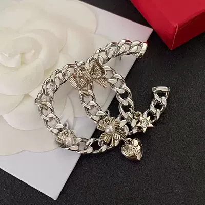 Classic Chanel-Style High-End Gold-Plated: Yaxa sancaqları - bow-love-pendant-brooch