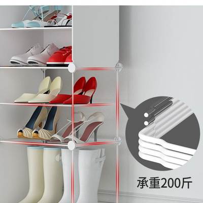 Simple Shoe Rack Multi-layer Strong Dustproof Imitation Solid Wood Plastic Door Storage Rack Household Shoe Cabinet Ins