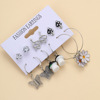 Cross -border new creative drip glaze, butterfly love flower mushroom snake earring six pairs of Earrings set