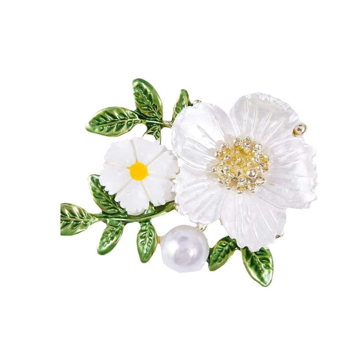 Spilla a forma di margherita piccola creativa dal temperamento letterario, come una piccola spilla a forma di fiore dolce e fresco, accessori per abbigliamento di alta qualità_voghion.com
