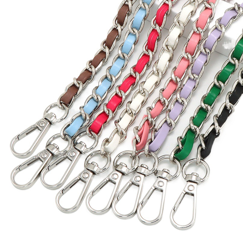 Metal Leather Bag Chain Single Shoulder Crossbody Pu Leather Bag Strap High-End Replacement Chain Replacement Bag Shoulder Strap Accessories
