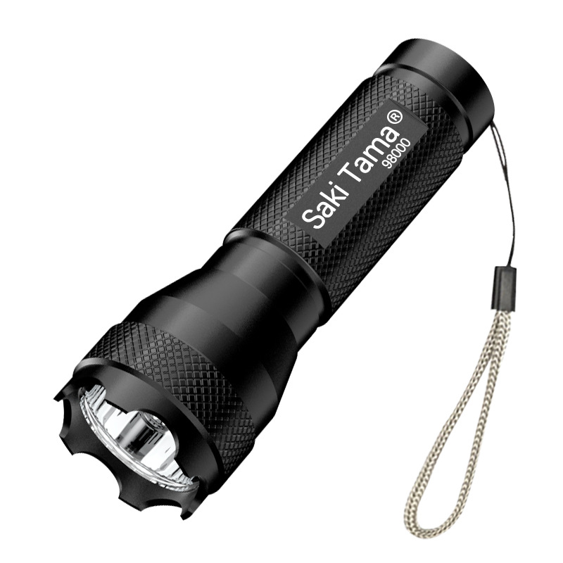 강한 빛 LED 소형 손전등 USB 충전식 알루미늄 합금 미니 학생 휴대용 작업 조명 도매 선물