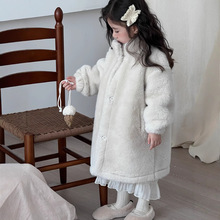 冬季新款童装韩版女童中长款皮草外套儿童加厚皮毛一体宝宝大衣