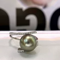 Серебряное кольцо S925 с несколькими кольцами из морской воды и жемчугом K, золотое кольцо, не выцветает, элегантное и атмосферное, 9-10 мм.