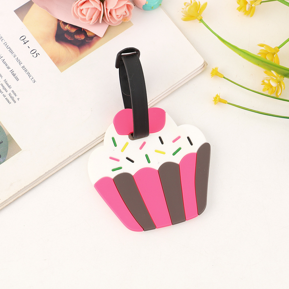 Tarjeta de equipaje de goma blanda de PVC de dibujos animados, tarjeta de facturación de embarque de silicona, etiqueta de viaje, mochila escolar para niños, lista al por mayor