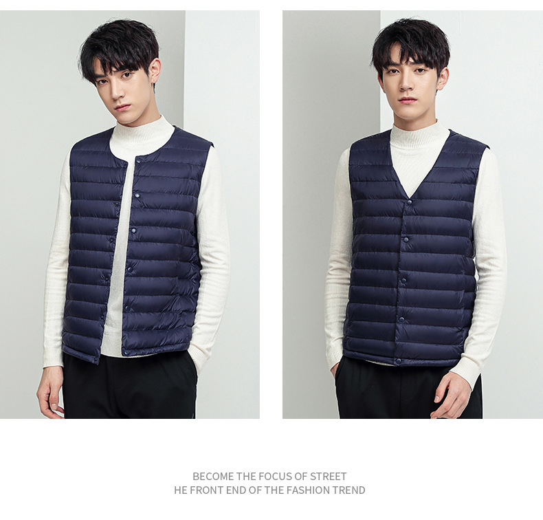 2023 new down jacket vest, round neck or V-neck, down jacket, vest, outer vest, 90 down_voghion.com