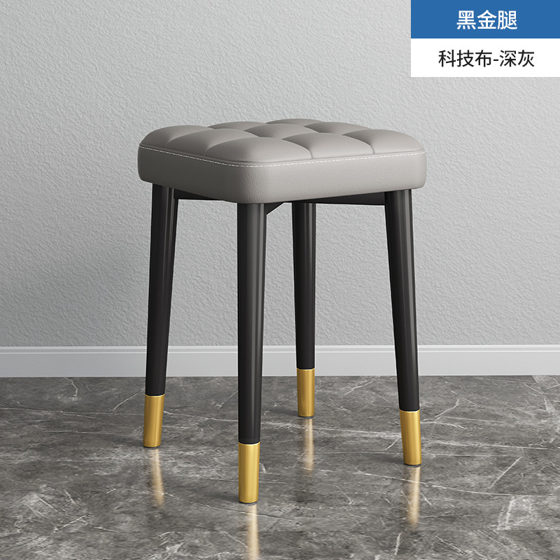Taburete hogar pequeño taburete bajo pequeña silla taburete redondo Internet celebridad completo lujo ligero respaldo italiano mesa de café taburete apilable