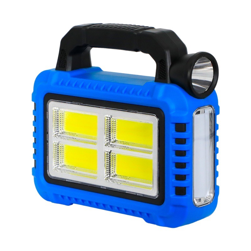 Nueva lámpara de mano multifuncional de carga solar iluminación de luz intensa al aire libre luz de trabajo de emergencia linterna