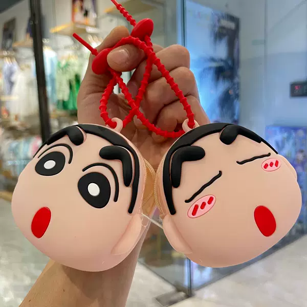 Crayon Shin-Chan Coin Purse Silicone Small Handbag Zipper Storage Bag Cartoon Coin Bag Earphone Bag Small Gift Wholesale