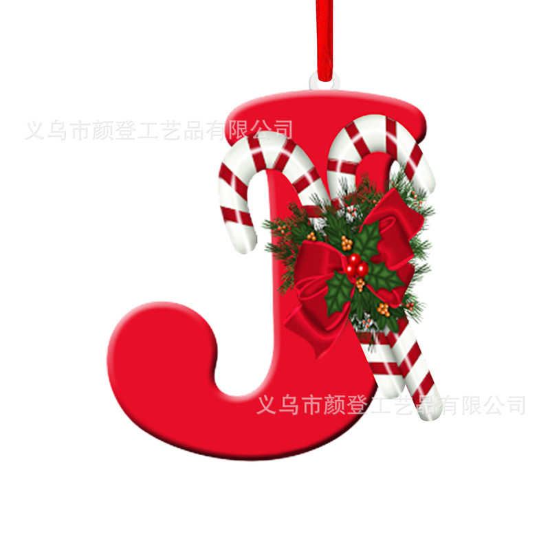 国境を越えた新しいアイデア英語のアルファベットはアクリル平面クリスマスツリーのホームパーティーの装飾プレゼントを飾っている|undefined