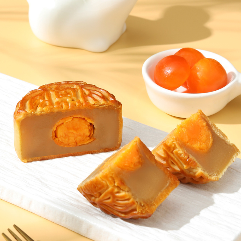 月餅広東風バルクマルチフレーバー蓮の実餡卵黄五穀伝統菓子ギフトシングル月餅ギフトボックス|undefined