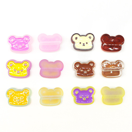 Acrylic drip oil diy jewelry frosted bear beaded bear hair rope diy material hair accessories wholesale